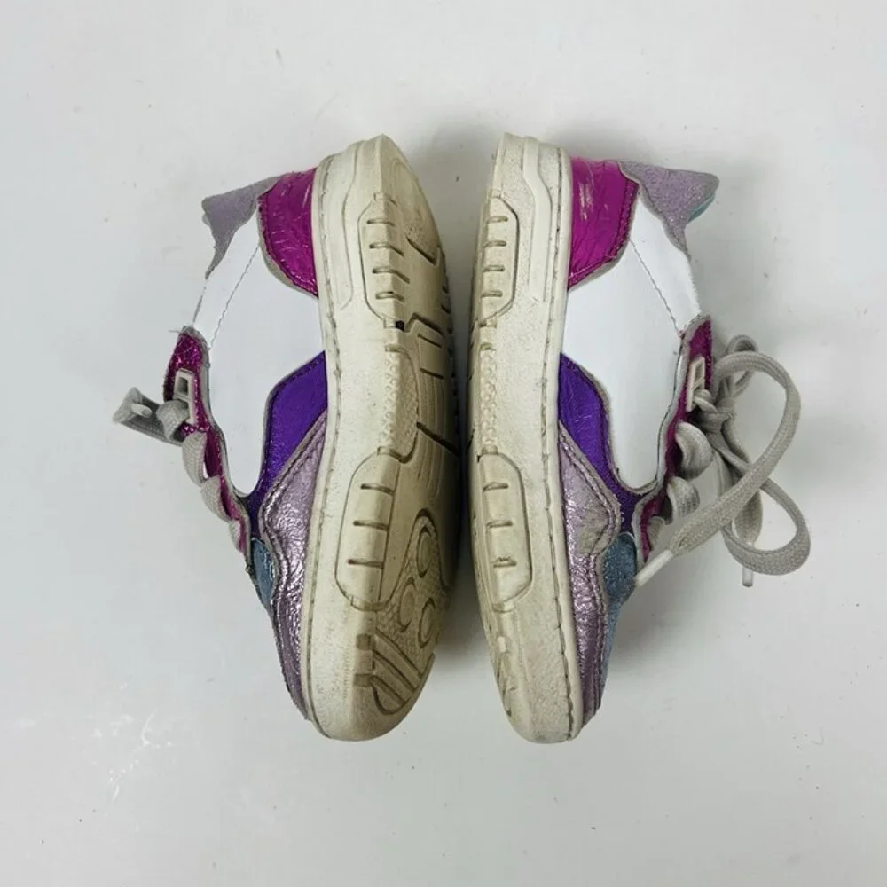 Girls John Richmond Leather Sneakers sz 25 US 8.5 Leather Lining Pink‎ Purple